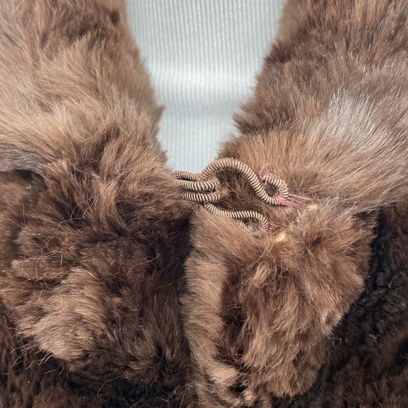 Davidson's Indiana Vintage Real Fur Poncho Coat Jacket Womens Size OS Brown Soft - Picture 3 of 13